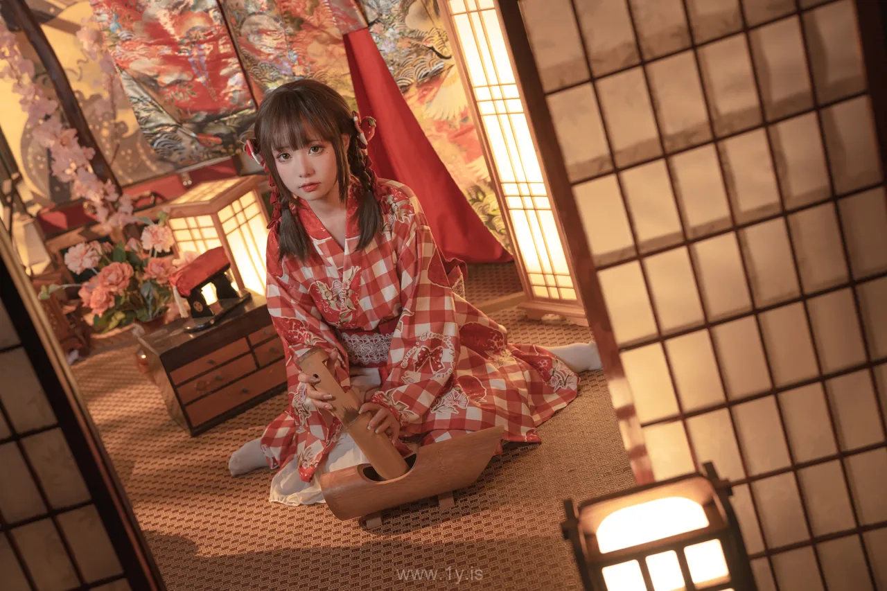 爆机少女喵小吉MiaoXiaoJi NO.064 Sweet Babe in Kimono(灼灼其华)